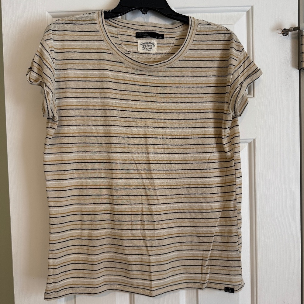 Prana Cozy Up Hemp blend striped t-shirt